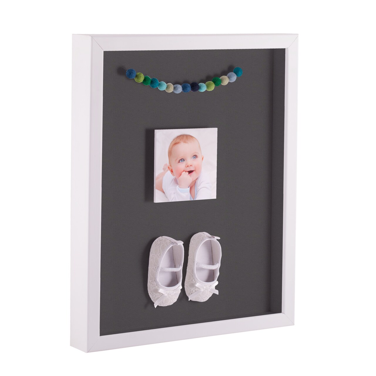 ArtToFrames 10x10 Inch Shadow Box Picture Frame, with a Satin White 1" Wide Shadowbox frame and Super White Mat Backing (4655)